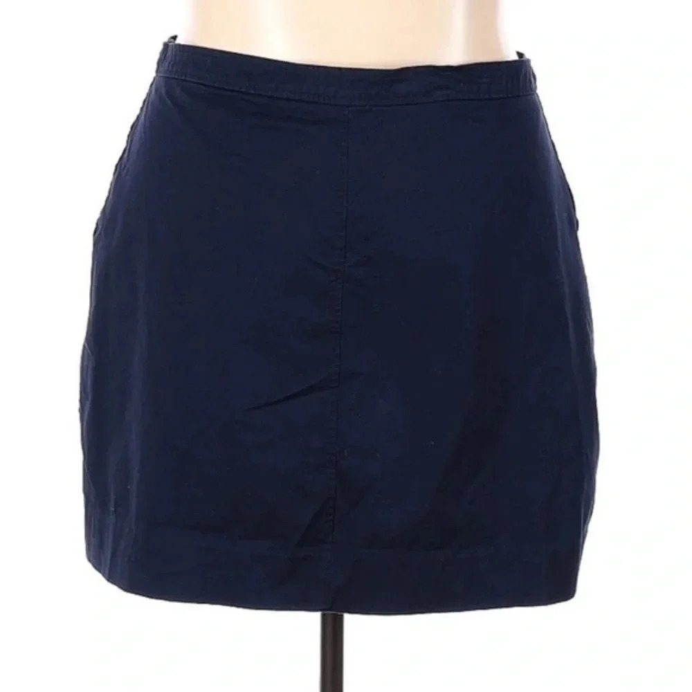J. Crew | Navy Blue Zip Back Classic Timeless Pencil Mini Skirt Plus Size 18